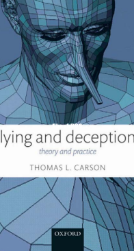 Lying and Deception - Thomas L. Carson - English