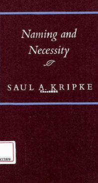 Naming and Necessity - Saul A. Kripke - English